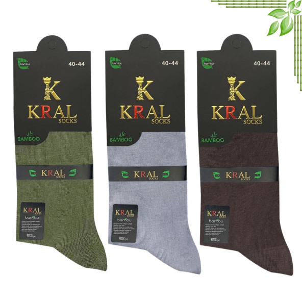 Bambu Erkek Soket Düz Uzun Çorap Klasik Yazlık Dikişsiz 3'lü Premium Set - 6