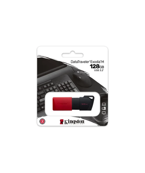 128GB USB 3.2 Gen 1 DataTravelerExodia M (Black + Red) - 10
