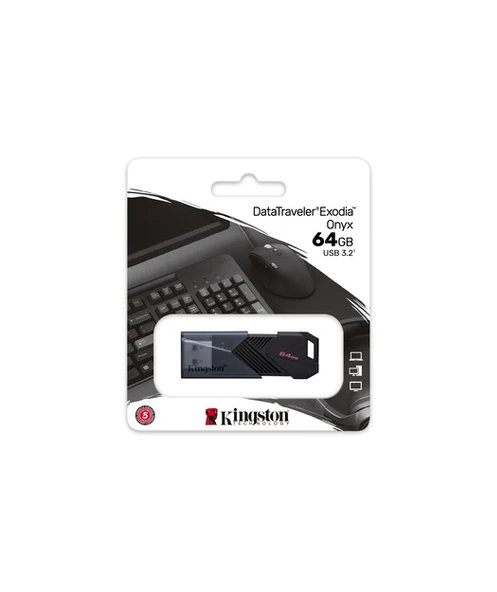 64GB Portable USB 3.2 Gen 1 DataTraveler Exodia Onyx - 6