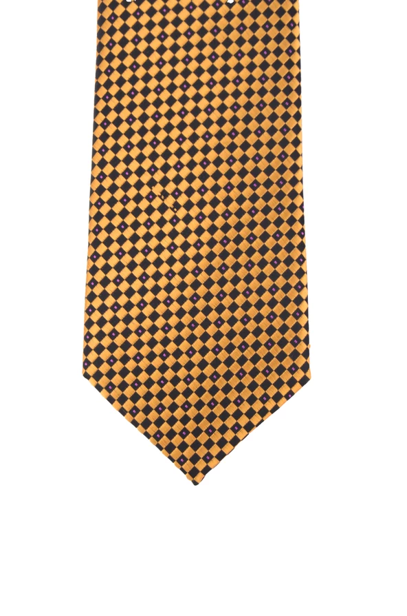 Cengiz İnler Pütü Kare Desenli Mendilli Mikrofiber Erkek Kravat - 9