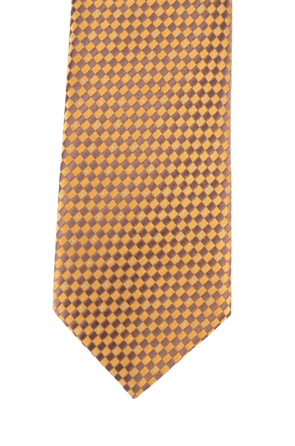 Cengiz İnler Pütü Kare Desenli Mendilli Mikrofiber Erkek Kravat - 3