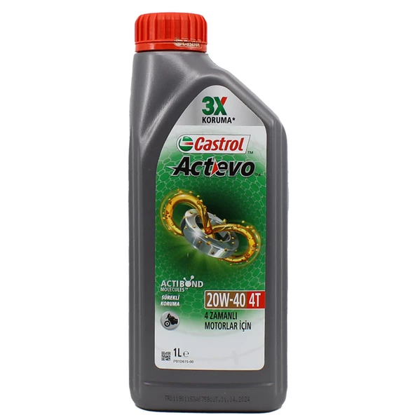 Castrol Actevo 20W-40 4T 1 Lt 4 Zamanlı Motosiklet Yağı