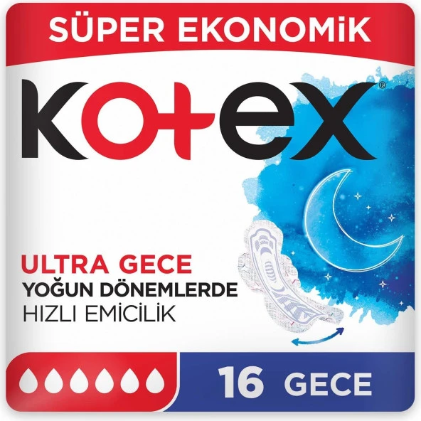 Kotex Ultra Gece Hijyenik Ped 16'lı 4 Adet