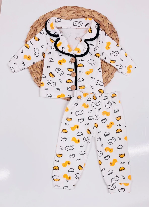 Civciv Desenli Bebek Pijama Takım
