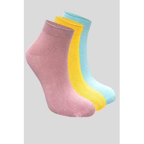 Kadın Bambu Patik Çorap (3 ADET) Görünmez Dikişsiz Parfümlü Kısa Yazlık Kadın Çorabı - 2