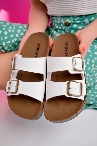 Muggo REHDA Garantili İki Toka Rahat Taban Ayarlanabilir Unisex Terlik - 9