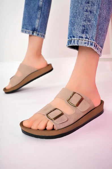 Muggo REHDA Garantili İki Toka Rahat Taban Ayarlanabilir Unisex Terlik - 5