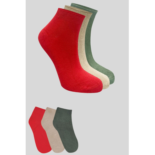 Kadın Bambu Patik Çorap (3 ADET) Görünmez Dikişsiz Parfümlü Kısa Yazlık Kadın Çorabı - 2