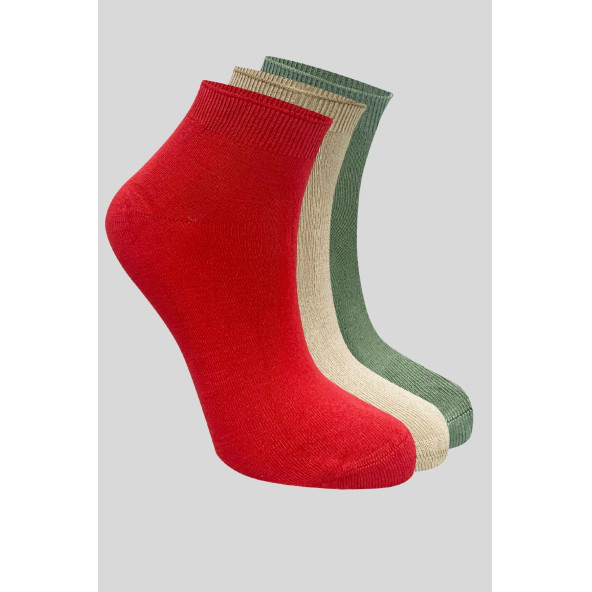 Kadın Bambu Patik Çorap (3 ADET) Görünmez Dikişsiz Parfümlü Kısa Yazlık Kadın Çorabı - 3