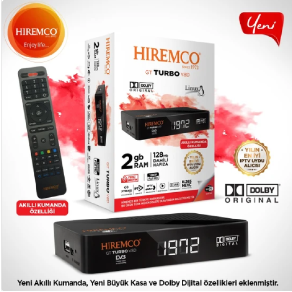 Hiremco Gt Turbo V8D+ Uydu Alıcısı