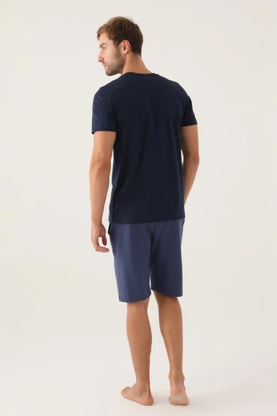 Arnetta Erkek Lacivert Bermuda Pijama Takımı 2995 - Resim 3