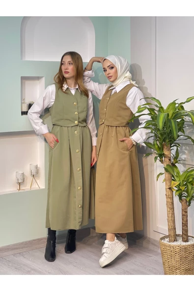 Trenç Kumaş Yelekli Takım - 4