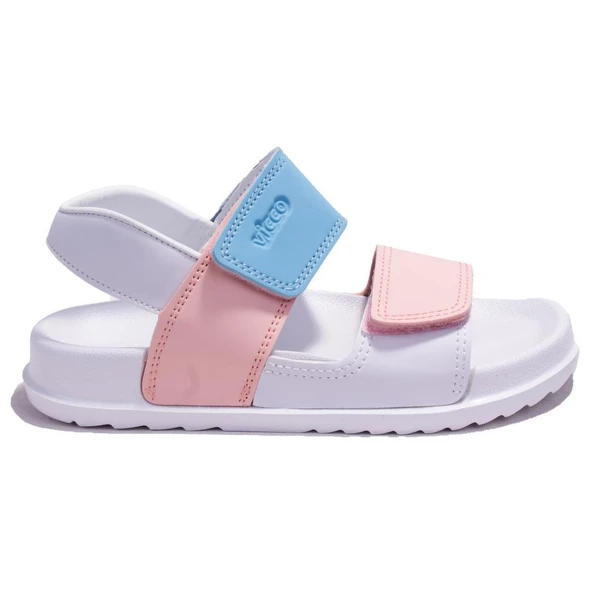 Vicco Krixi 321F23Y252 Beyaz Pembe Ortopedik Günlük Kız Çocuk Spor Sandalet - 2