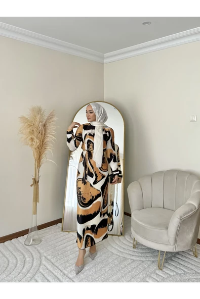 ELB004 PİLİSELİ KEMERLİ ELBİSE - 7