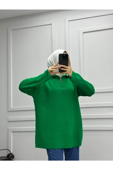 YAKASI FERMUAR DETAYLI STD TUNİK T0001 - 3