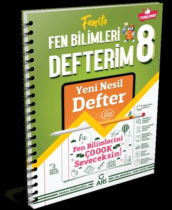 ARI YAYINLARI 8. Sınıf Fenito Fen Bilimleri Defterim