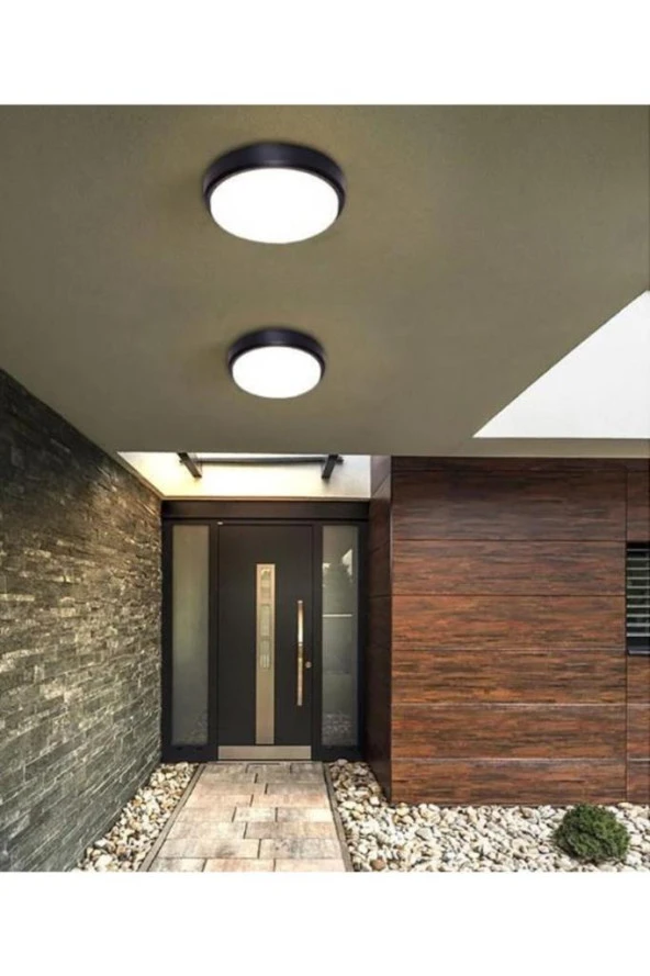 Horoz Artos 20W Yuvarlak Siyah Led Nem Su Geçirmez Banyo Bahçe Modern Tavan Lambası Beyaz Işık 6500K - 4