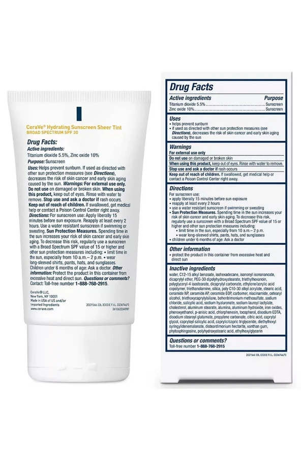 CeraVe Nemlendirici Mineral SPF30 Sheer Tint Yüz Güneş Kremi 50ML - 2