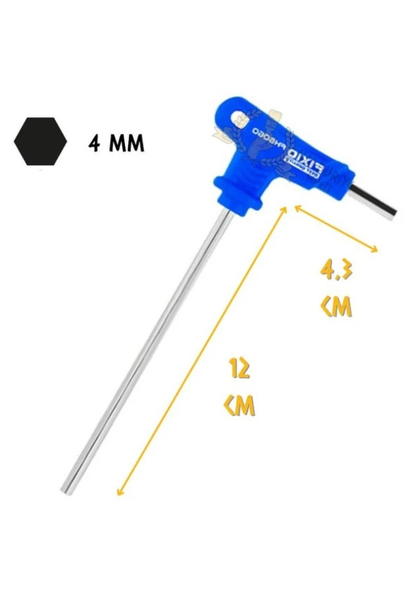 Fıxıo Saplı Avuç İçi T Alyan Anahtar 4 Mm