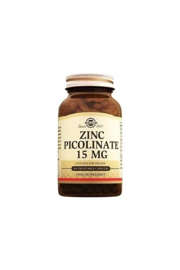 Solgar Zinc Picolinate 15 mg 100 Kapsül - SKT:10/2026