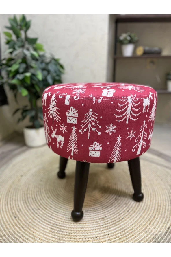 Asedia Miskin Ceviz Puf Yılbaşı Noel Hediyesi İçin Mükemmel Dekoratif Tabure