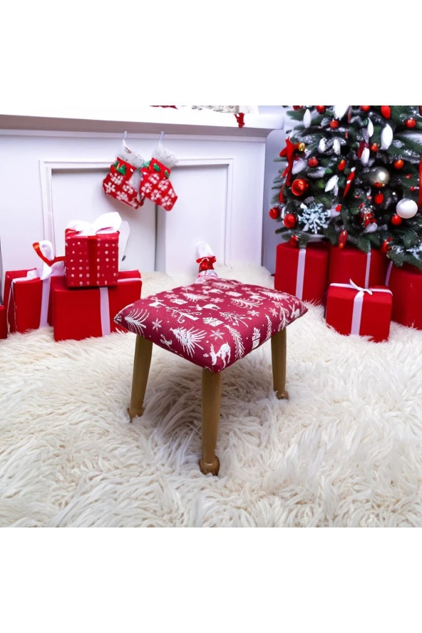 Asedia Trend Naturel Puf Yılbaşı Noel Hediyesi İçin Mükemmel Dekoratif Tabure