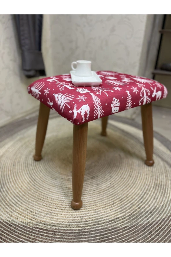 Asedia Trend Naturel Puf Yılbaşı Noel Hediyesi İçin Mükemmel Dekoratif Tabure - Resim 2