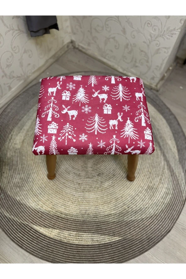 Asedia Trend Naturel Puf Yılbaşı Noel Hediyesi İçin Mükemmel Dekoratif Tabure - Resim 4