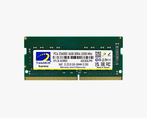 16GB TwinMOS 3200MHz (MDD416GB3200N) DDR4 Notebook Ram