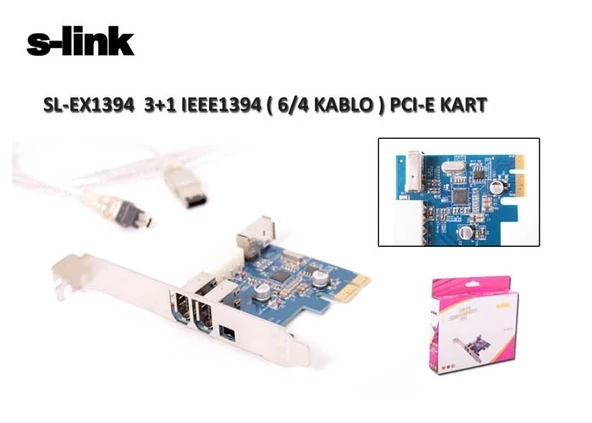 S-link SL-EX1394 PCI Express 1394 3+1