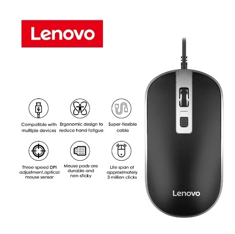 Lenovo M104 Kauçuk 1600Dpi Siyah Mouse