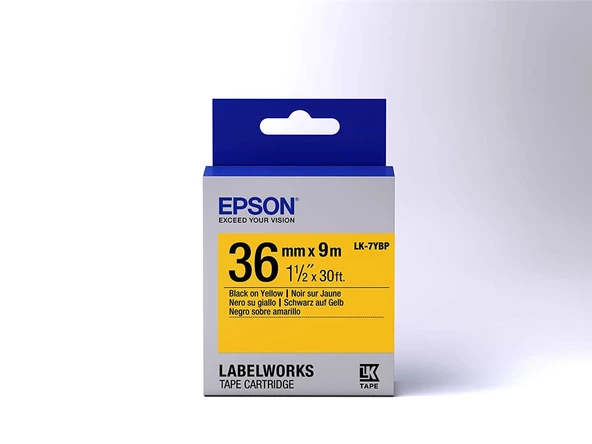 Epson LK-7YBP Pastel Sarı Üzeri Siyah 36mm 9Metre