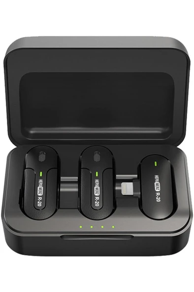 Hepa Merz R-20 İphone Uyumlu Üst Kalite Kablosuz Lightning Yaka Mikrofonu - Resim 2