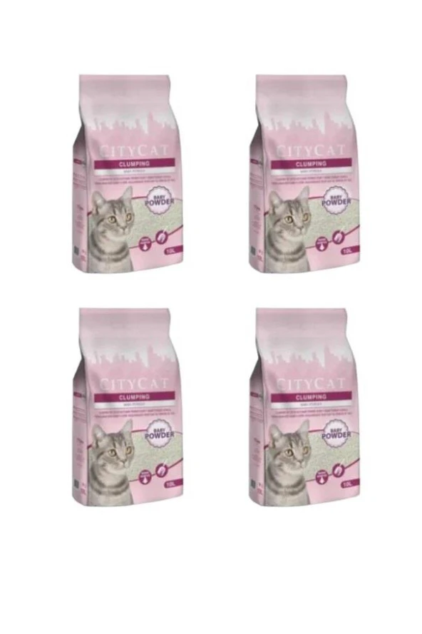 City Cat Baby Powder İnce Kedi Kumu 10 lt X 4 Adet