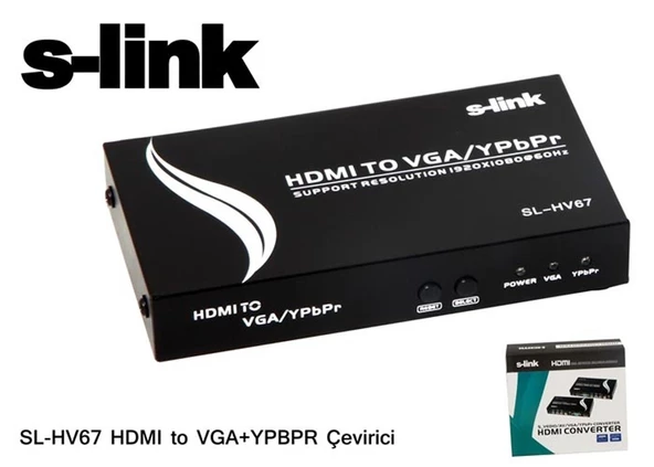 S-link sl-hv67 Hdmı To Vga+ypbpr Çevirici Adaptör