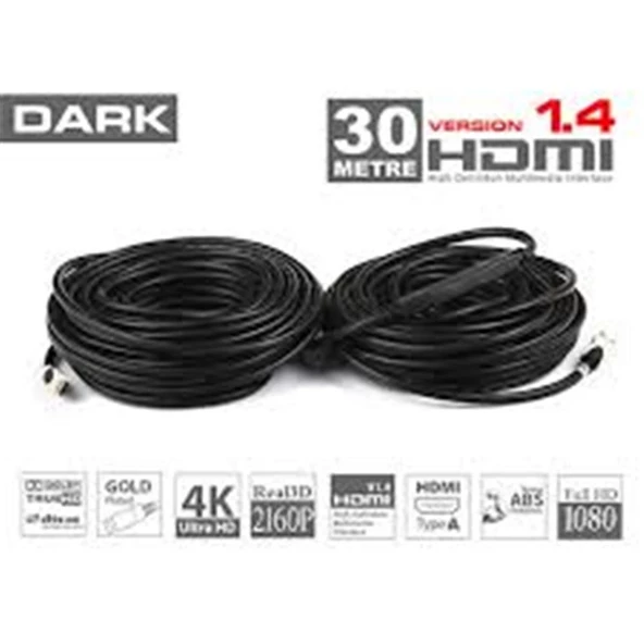 Dark DK HD CV14L3000A 30mt Hdmi v1.4 3d led-lcd-ps3 Kablo