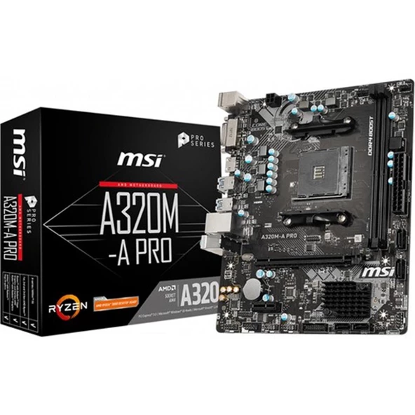 Msi A320M-A Pro AMD A320 3200MHz DDR4 mATX Anakart - 1