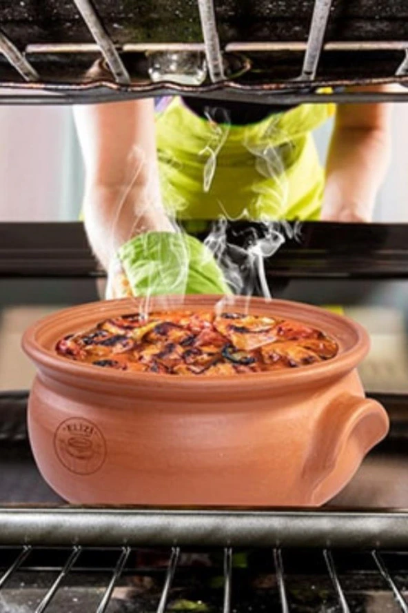El Yapımı Kapaklı Toprak Güveç Tencere Orta Boy Astarlı 5 Litre (Özel Kırılmaz Köpük Ambalajında) - 6