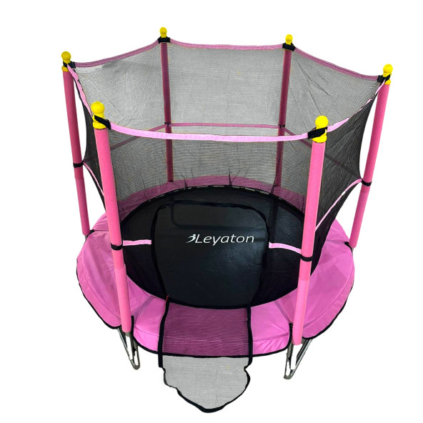 Trambolin Fileli Korumalı 152 Cm Kolay Kurulum Pembe - Resim 3