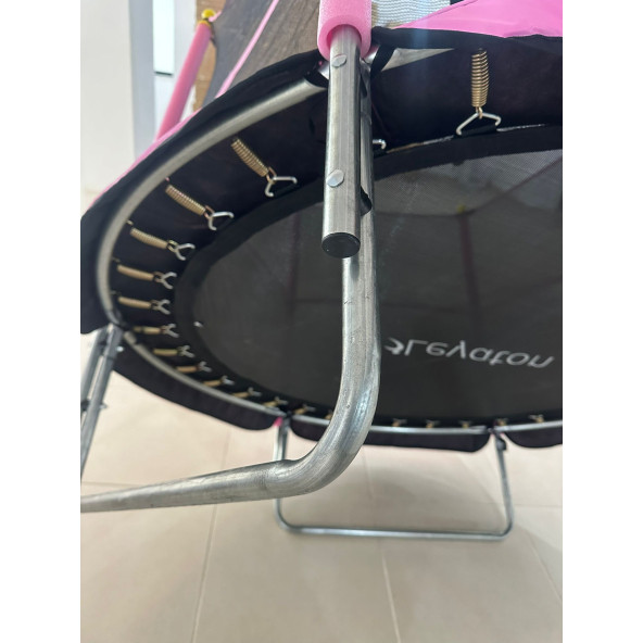 Trambolin Fileli Korumalı 152 Cm Kolay Kurulum Pembe - Resim 4