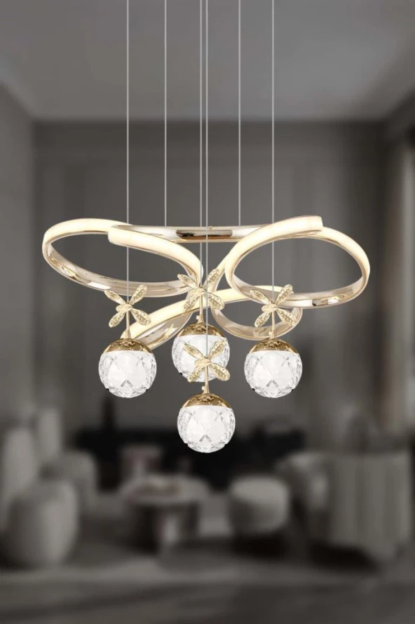 Eray Aydınlatma 9225-40 SR 4 Toplu Gold Led Avize - 2