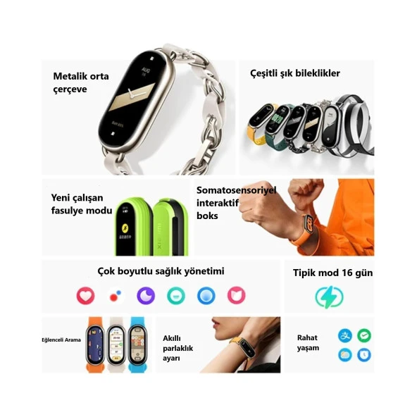 Xiaomi Mi Band 8 Akıllı Bileklik Siyah - 7