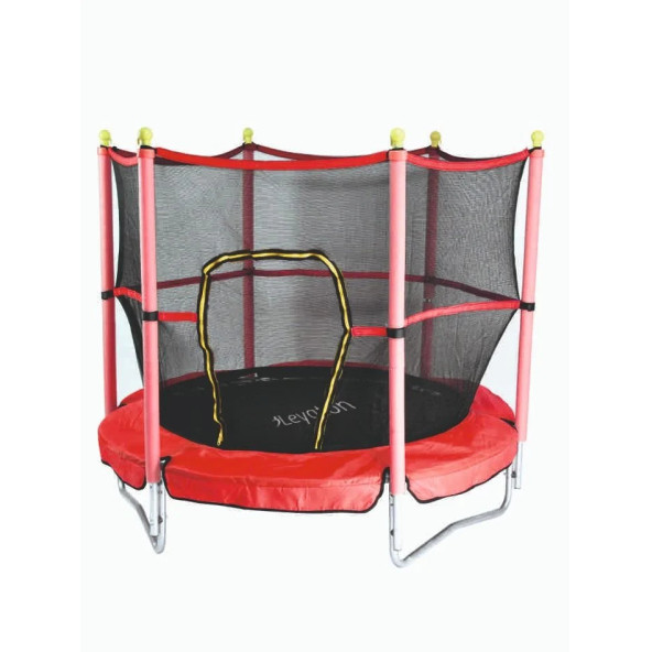 Trambolin Fileli Korumalı 152 Cm Kolay Kurulum Kırmızı - Resim 2