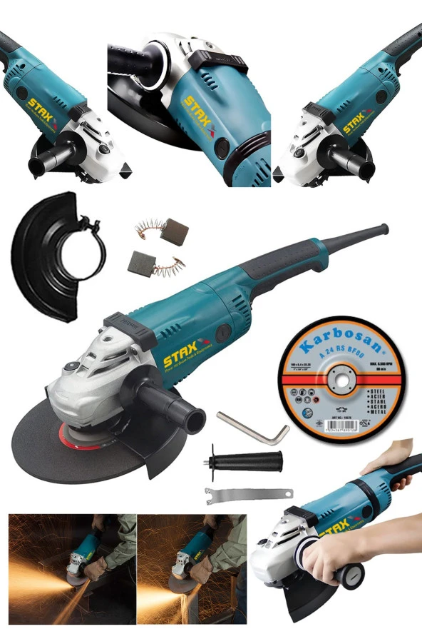 Staxx Power JL9040 230 MM 2600 W Bakır Sargı Büyük Taşlama Makinesi + Taş