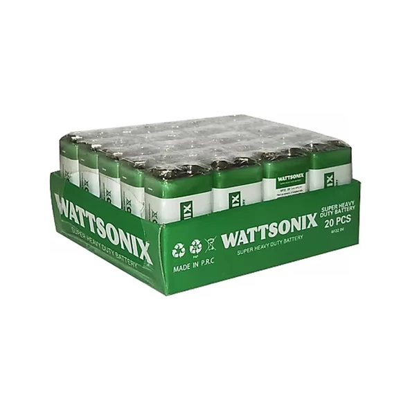 WattSonix 9 Volt Pil 20 Li Paket 9V Pil