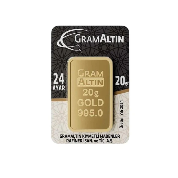 20 Gram 24 Ayar Külçe Gram Altın Ziynet Gold