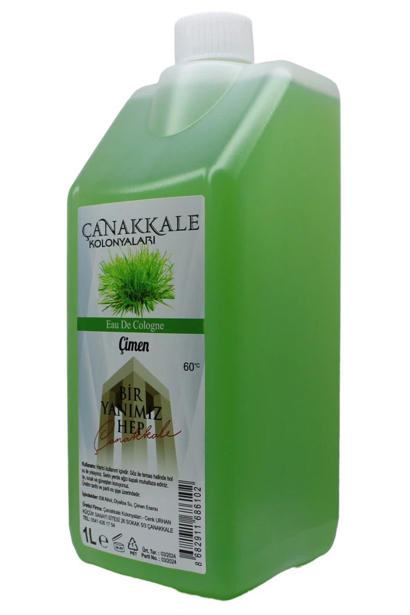 Çimen Kolonyası -1 Litre -(BİDON) Korumalı Kapak - Yeni Model - 2