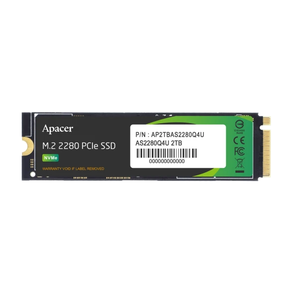 Apacer AS2280Q4U-1 2TB 7400-7000 MB/s M.2 PCIe Gen4 SSD AP2TBAS2280Q4U-1
