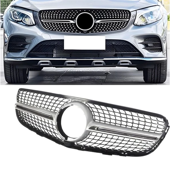 AUTOGP Mercedes w253 glc diamond ön panjur ızgara gri çıta 2016 / 2019 ürün görseli