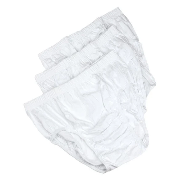 Büyük Beden Erkek Külot (Slip) 3’lü Set Beyaz - 2